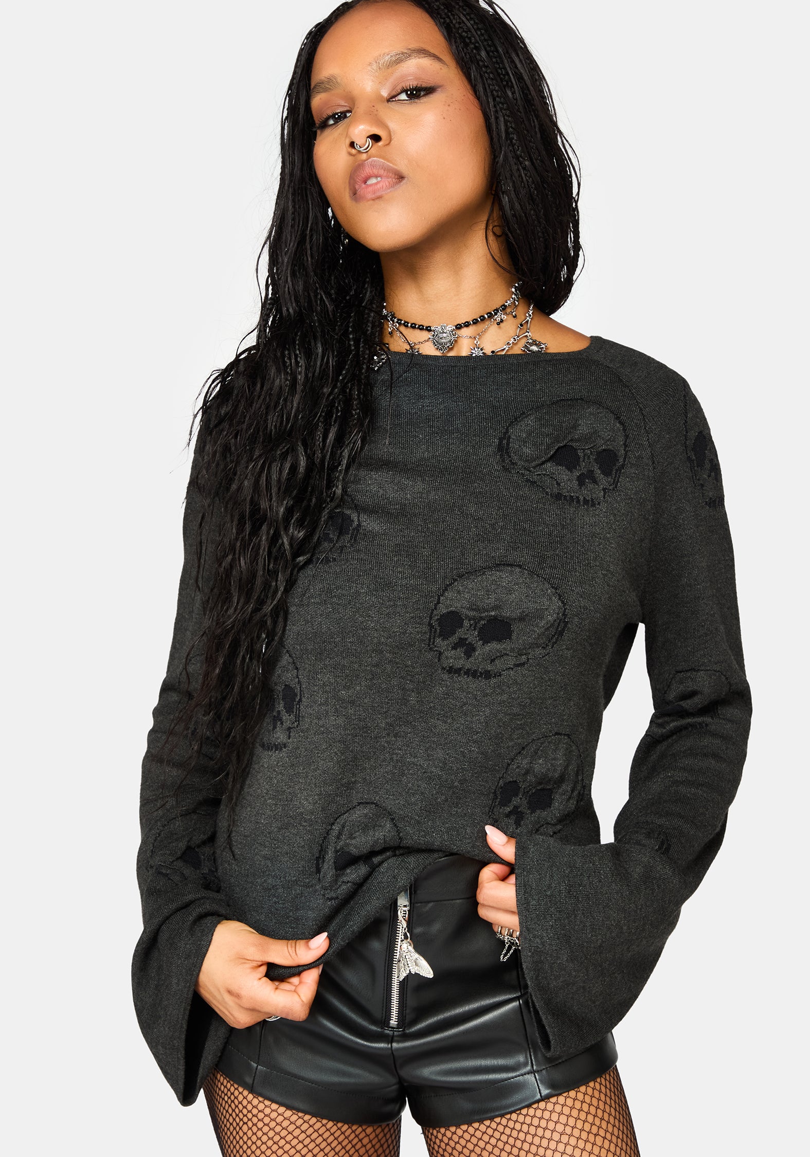Maxilla Skull Knit Top
