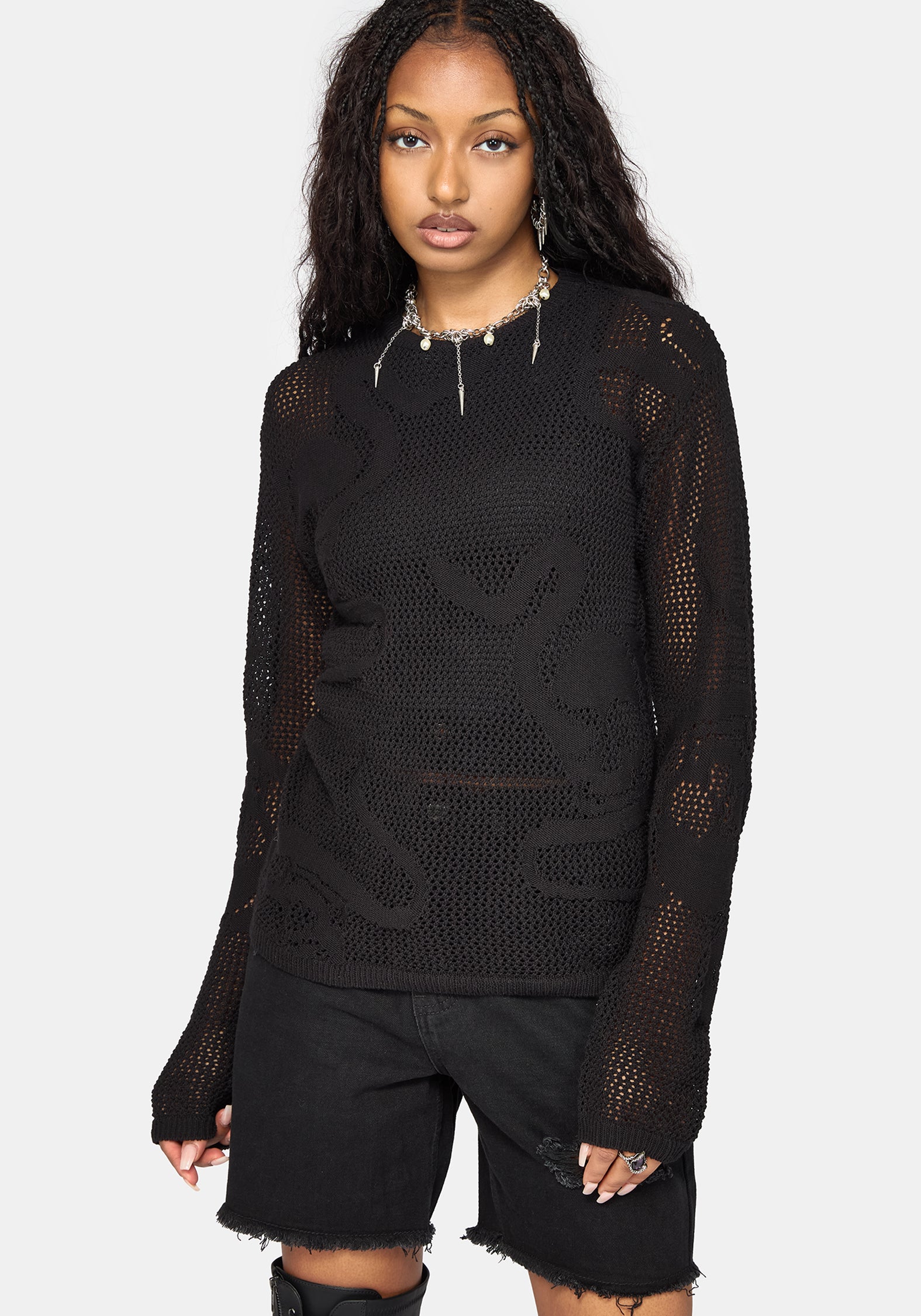 Blanc Snake Mesh Jumper