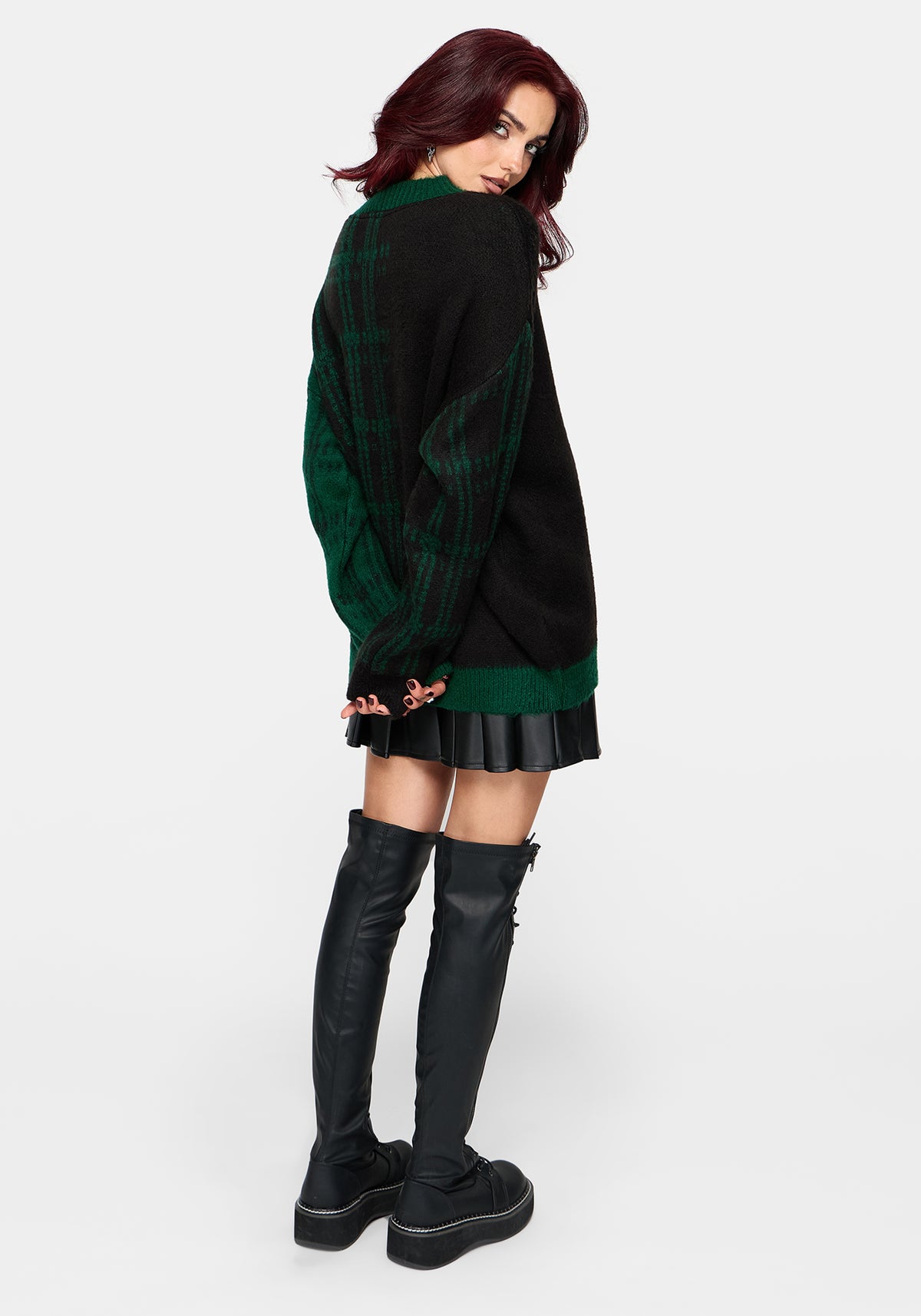 Checkmate Check Fluffy Knit Jumper