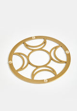 TRIPLE MOON BRASS COASTER