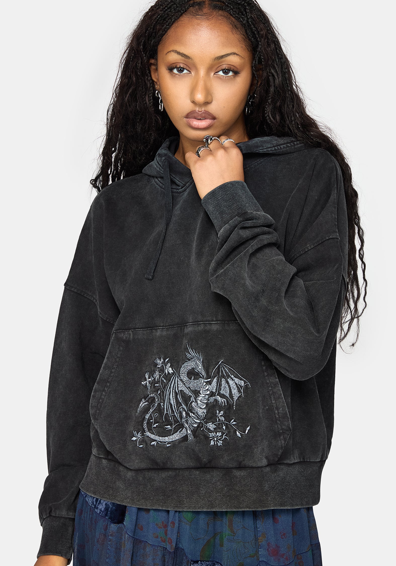 Mira Dragon Embroidered Hoody
