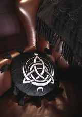 Trinity Moon Embroidered Round Cushion