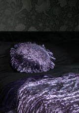 Deadly Nightshade Velvet Ruffle Cushion