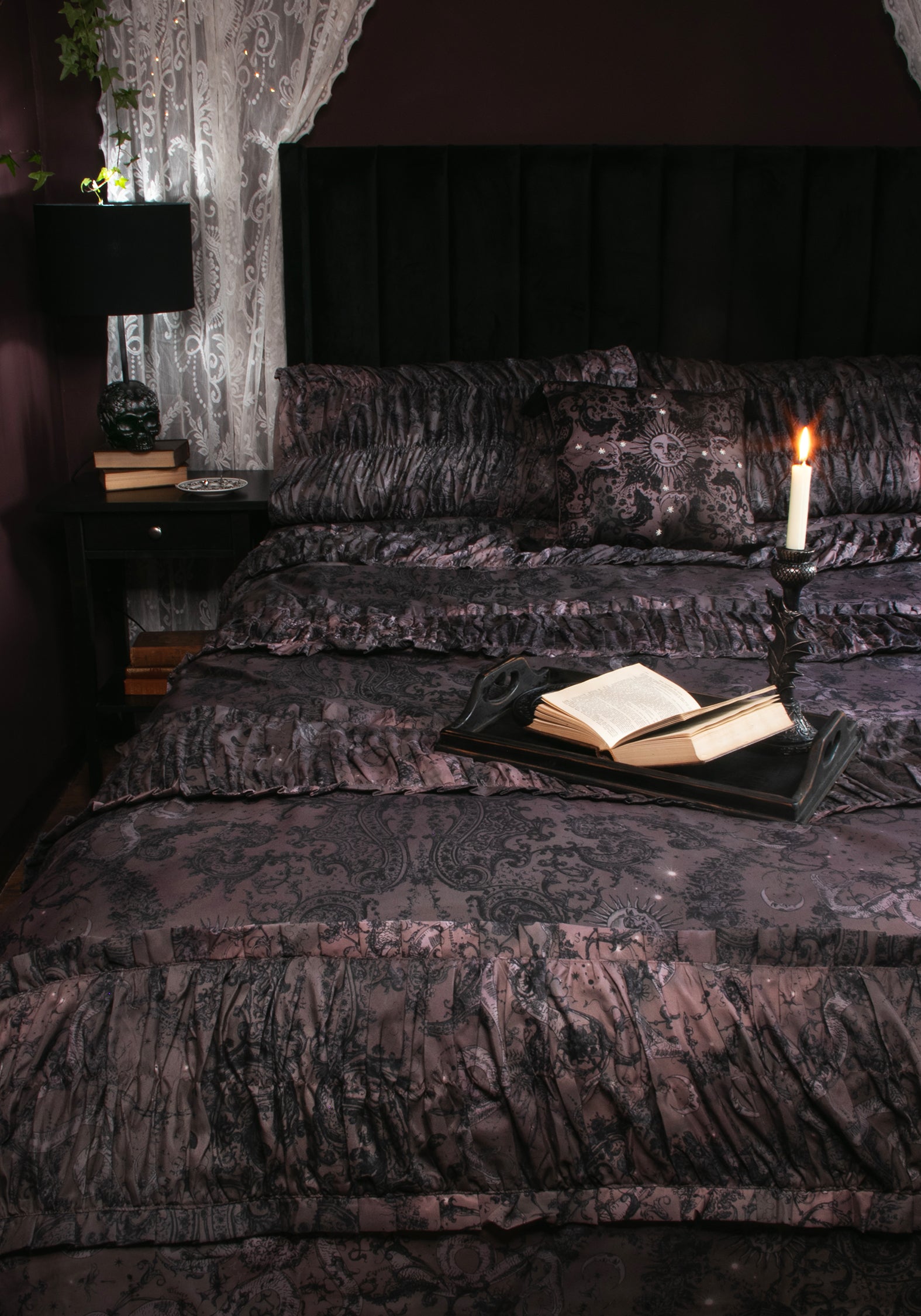 Gaia Celestial Ruched Bedding - EU King