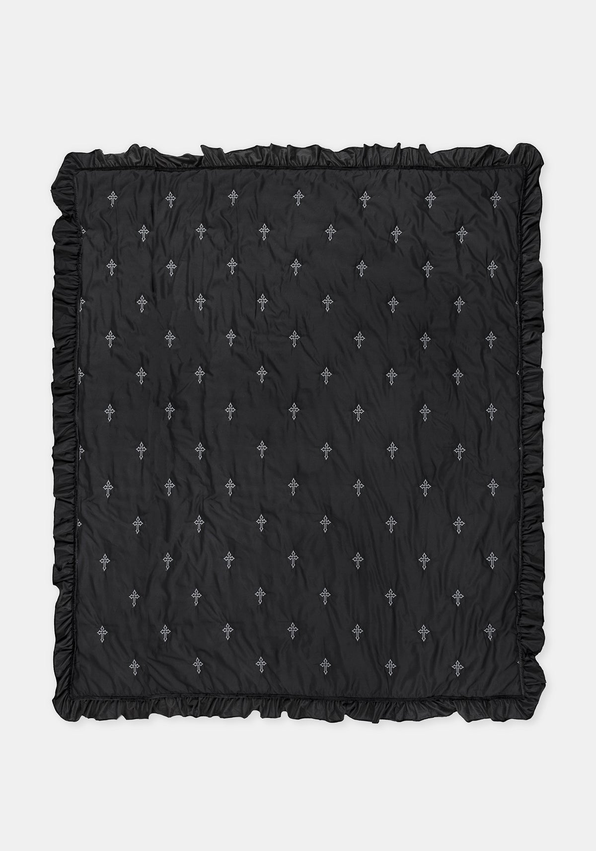 Vurlo Crushed Velvet Embroidered Cross Blanket
