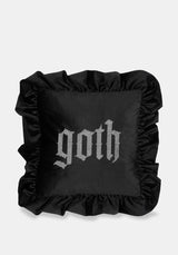 Goth Cross Stitch Square Ruffle Cushion