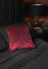 Seloni Embroidered Lace Edge Square Cushion