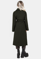 Meltdown Oversized Coat with Brooch - Green