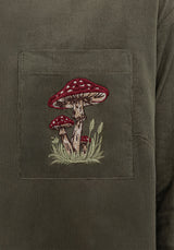 Whimsical Pocket Embroidered Mini Shirt Dress