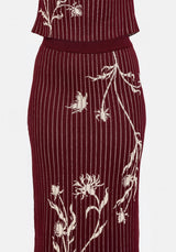 Diastella Floral Jacquard Rib Knit Maxi Skirt