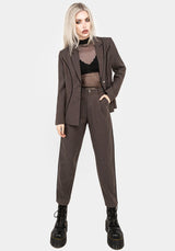 Cointrelle Herringbone Piped Tapered Trousers