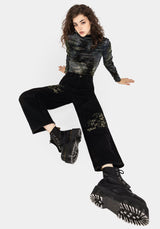 Buckthorn Embroidered Denim Barrel Leg Jeans