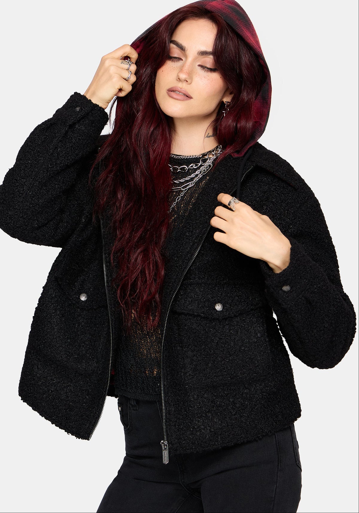 Cicely Check Hood Shacket