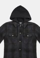 Marceline Hooded Pocket Check Shacket