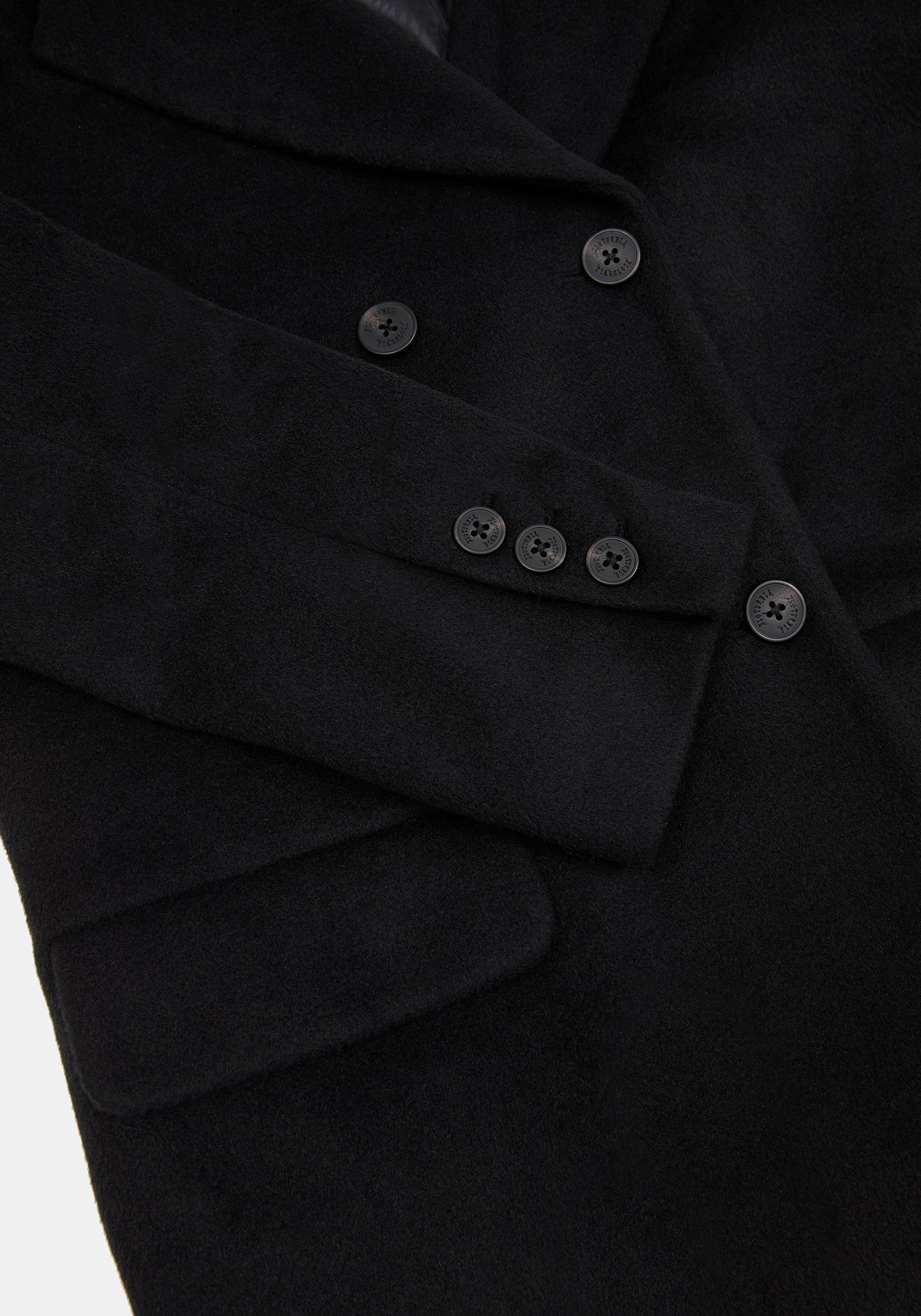 Lethe Hooded Scarf Longline Wool-Blend Coat