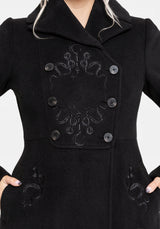 Blanche Embroidered Bib Longline Coat