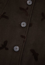 Starling Crow Embossed Wool-Blend Coat