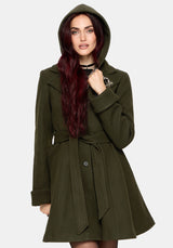 Cyrene Belted Removable Hood Coat