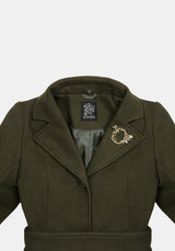 Cyrene Belted Removable Hood Coat