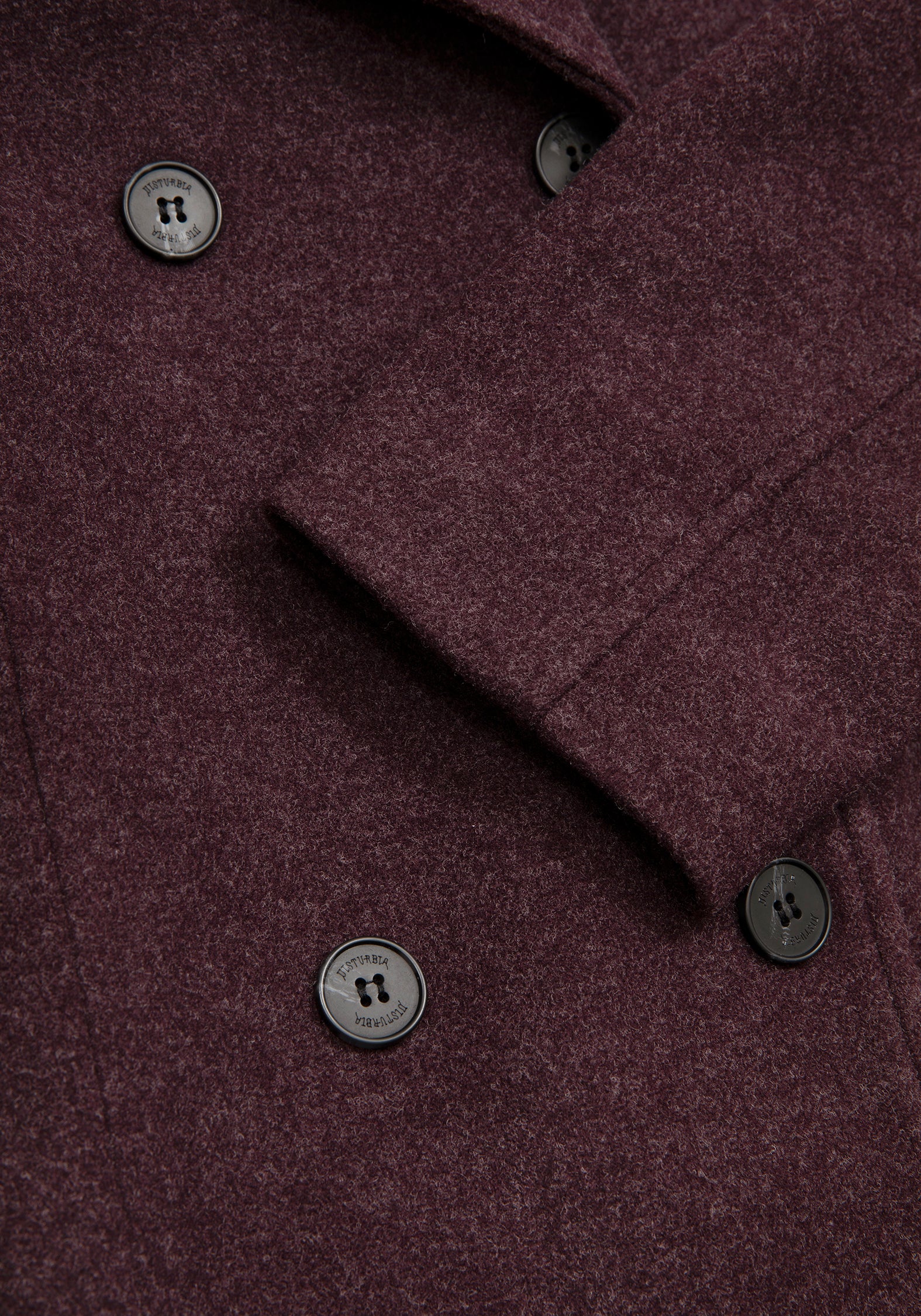 Abyss Tie Waist Double Breasted Coat With Snake Brooch - Plum