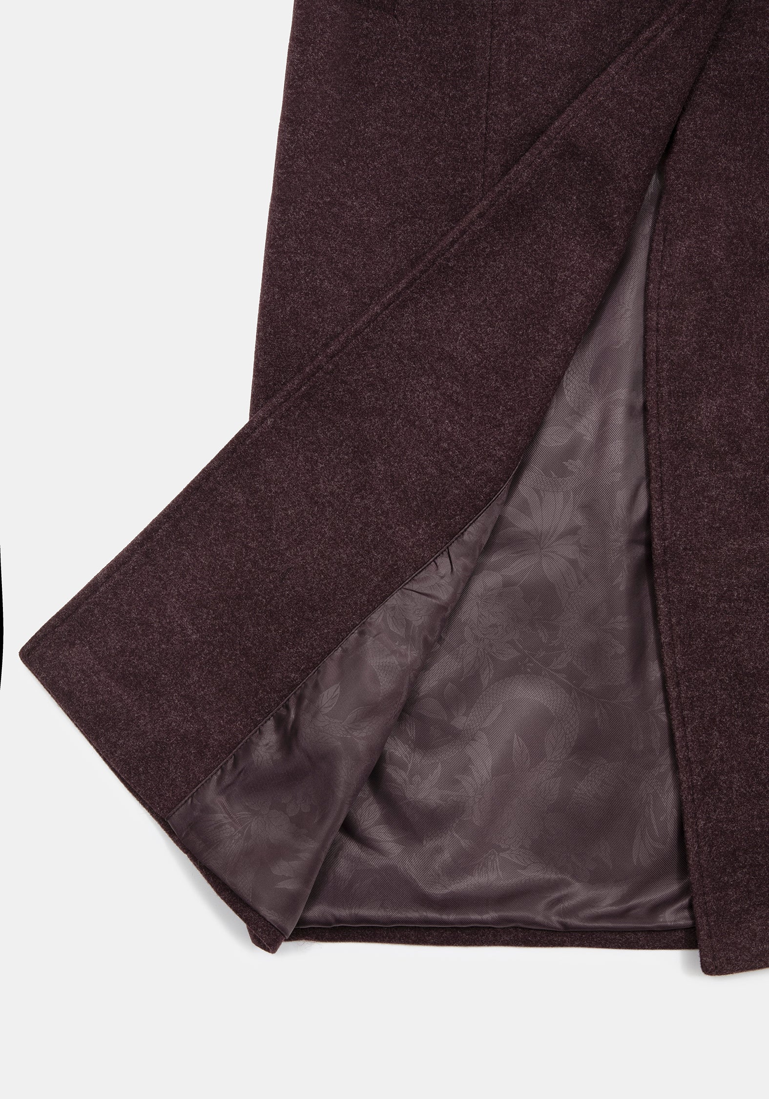 Abyss Tie Waist Double Breasted Coat With Snake Brooch - Plum