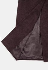 Abyss Tie Waist Double Breasted Coat With Snake Brooch - Plum
