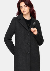 Albina Snake Pin Longline Coat