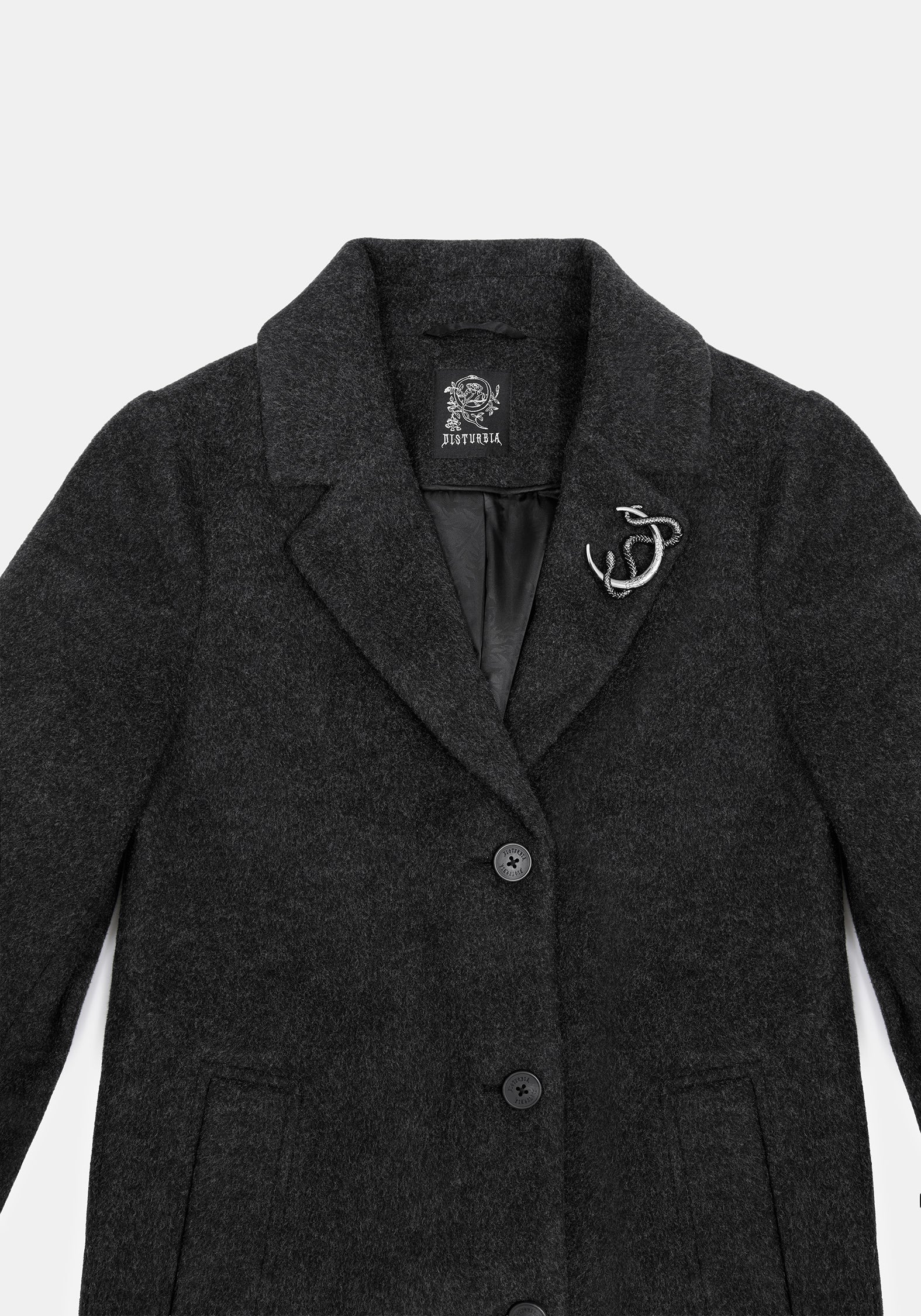 Albina Snake Pin Longline Coat