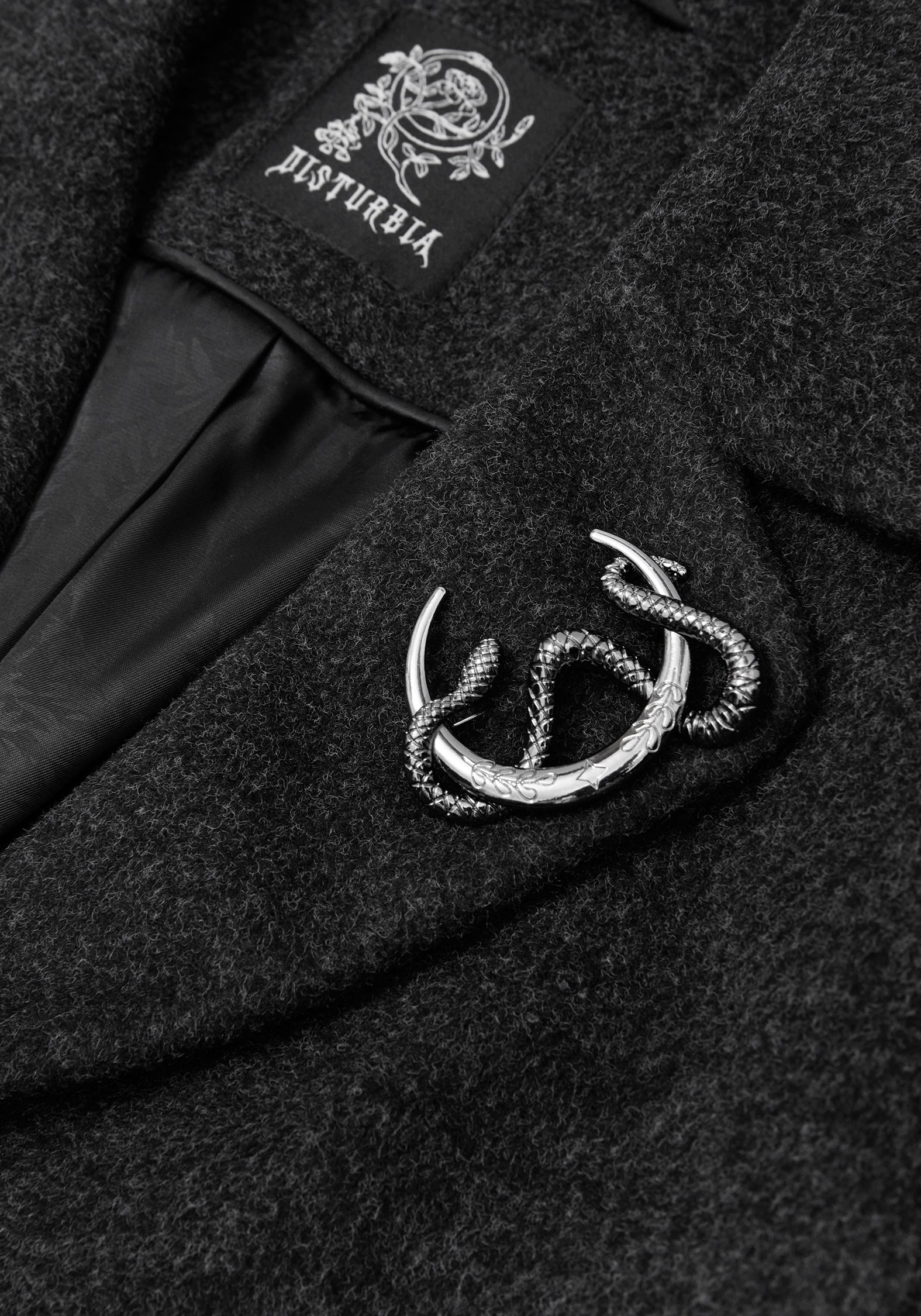Albina Snake Pin Longline Coat