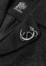 Albina Snake Pin Longline Coat
