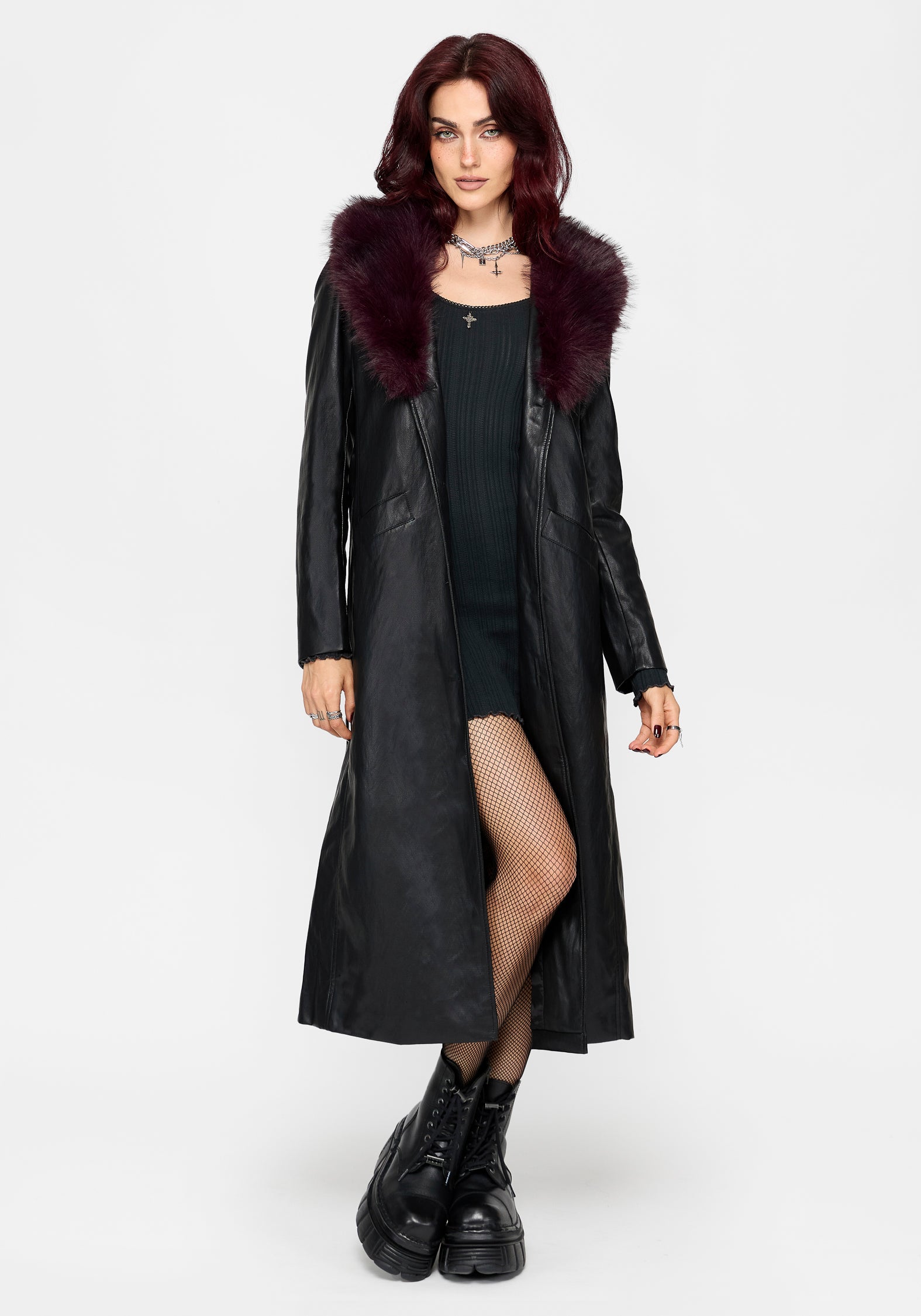 Effina Fur Collar Longline Coat