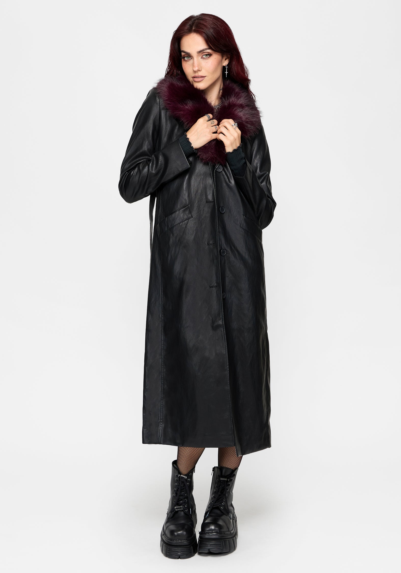 Effina Fur Collar Longline Coat