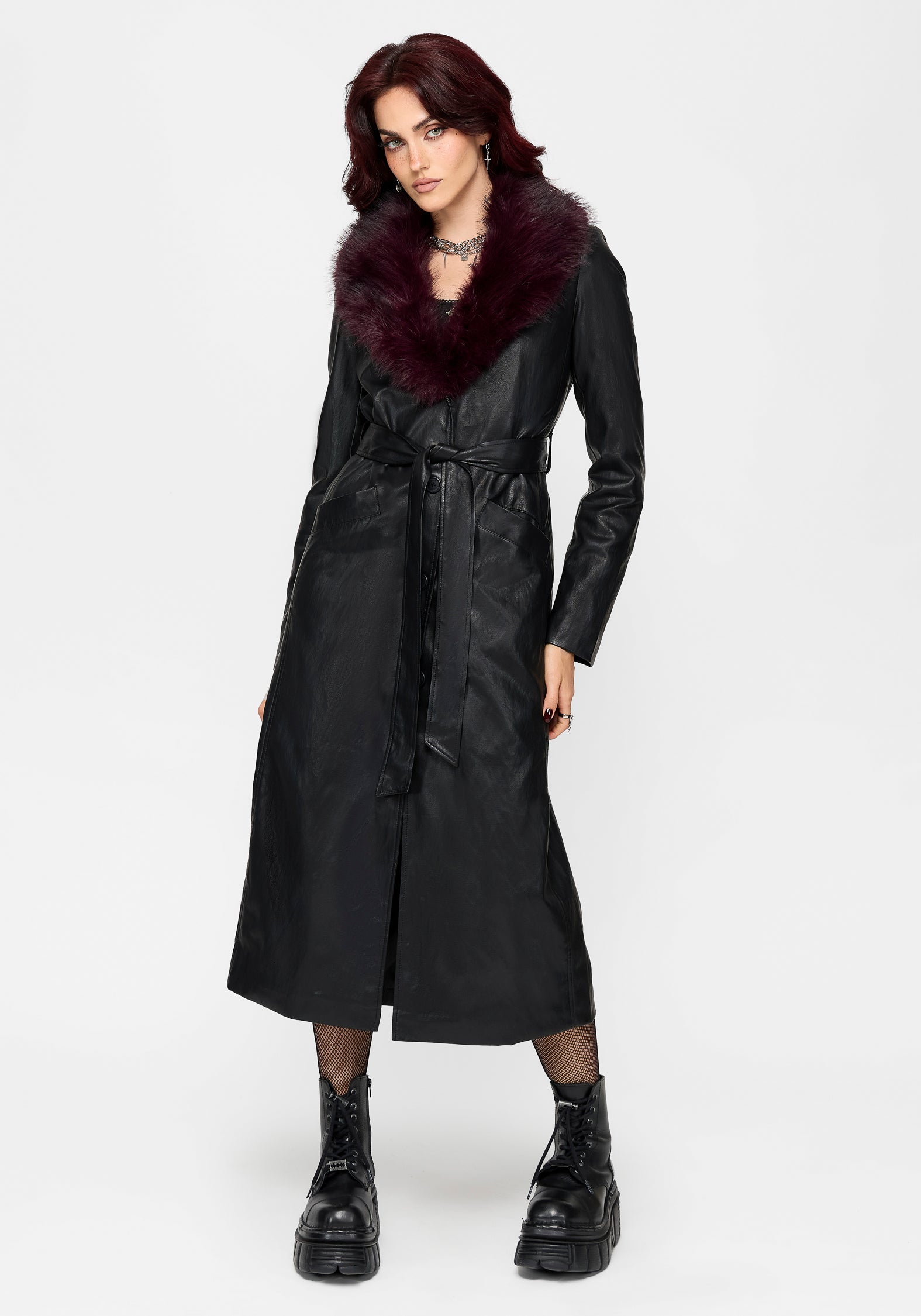 Effina Fur Collar Longline Coat