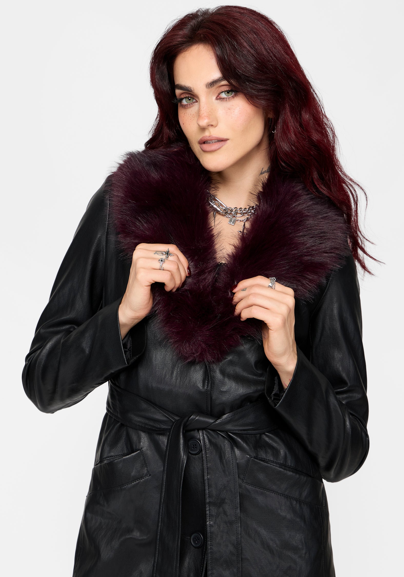 Effina Fur Collar Longline Coat
