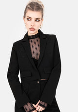 Mona Embroidered Crop Blazer