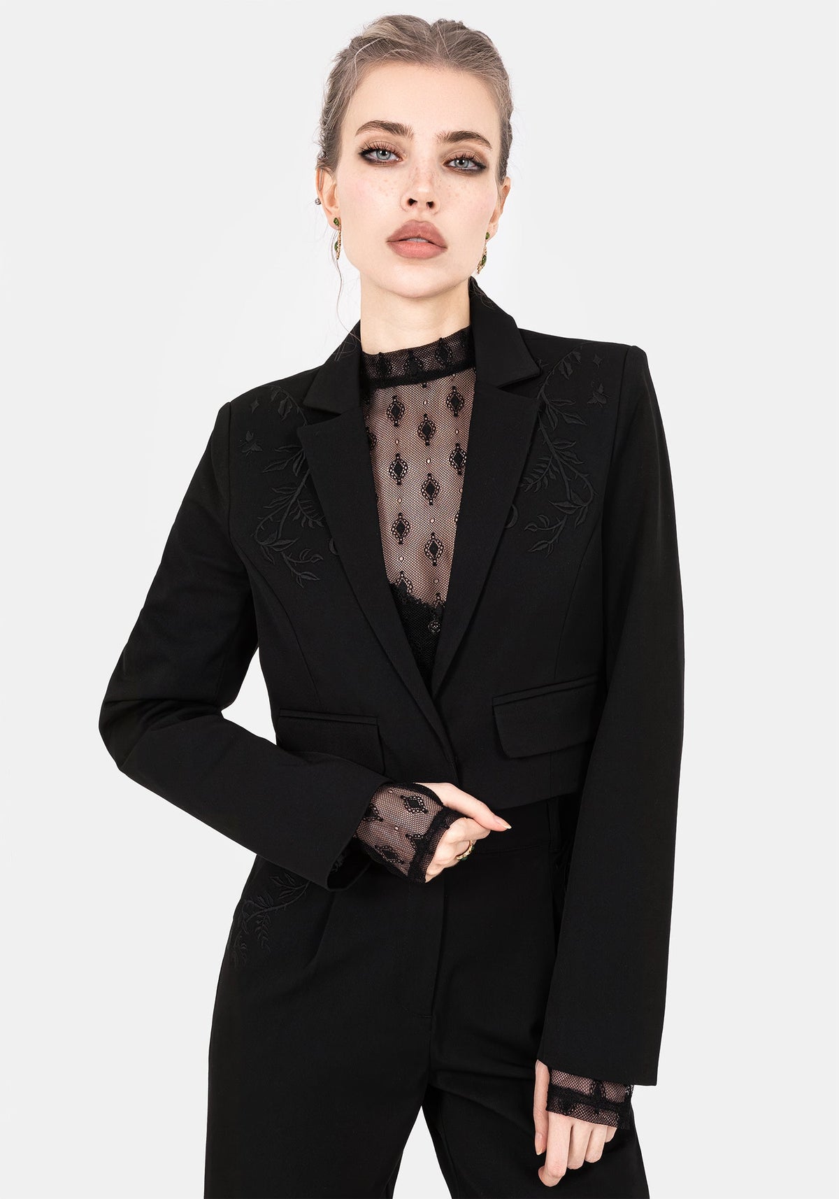 Mona Bestickt Kurz Blazer