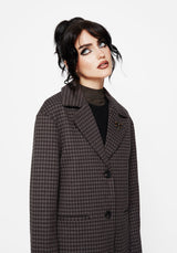 Pilgrim Gingham Coat With Dragonfly Brooch