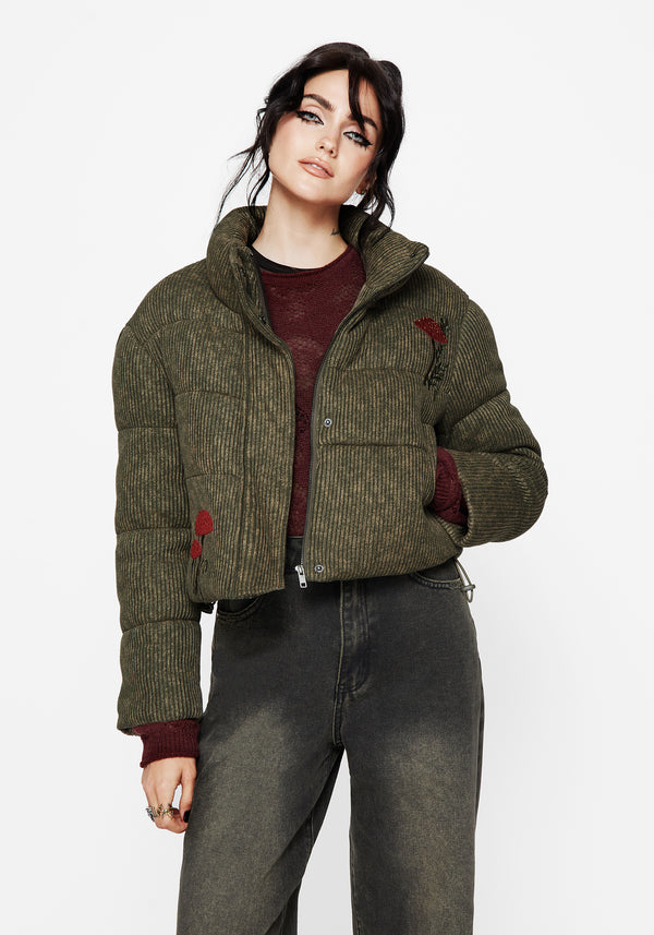 Sylvia Embroidered Knit Bomber Jacket