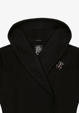 Camilla Tie Waist Hooded Coat With Bug Brooch