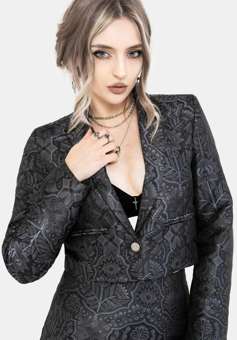 Nocturna Jacquard Cropped Blazer