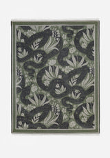 Deception Floral Snake Woven Blanket - Green