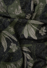 Deception Floral Snake Woven Blanket - Green