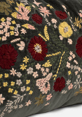 Hemera Embroidered Floral Rectangle Cushion