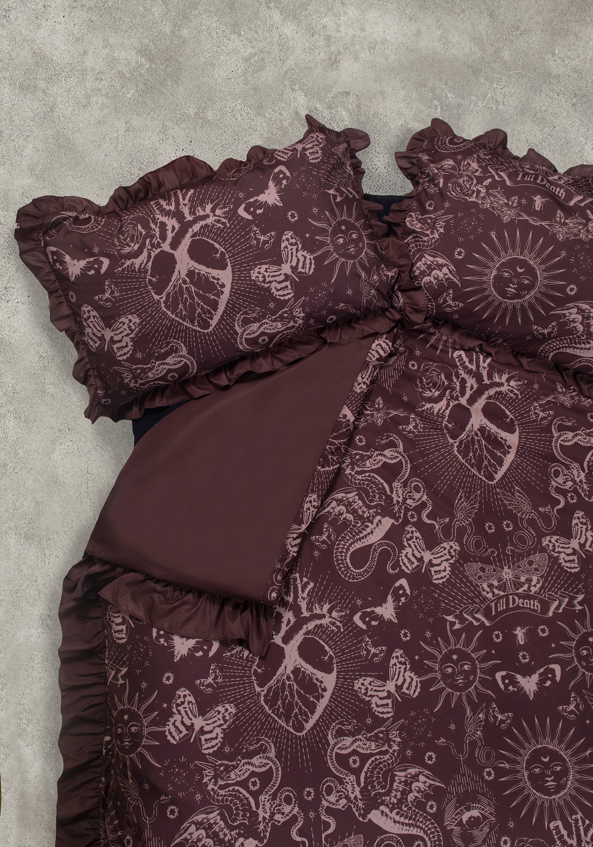Paramour Frilled Edge Tattoo Print Bedding Set (EU King)