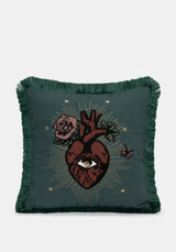 Cor Amara Heart Embroidered Square Cushion