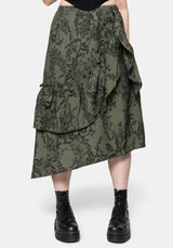 Orla Foxglove Potion Ruffle Midi Skirt