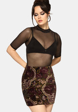 Effie Baroque Mini Shift Skirt