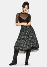 Rhoswen Double Layered Check Hitched Skirt EU 38