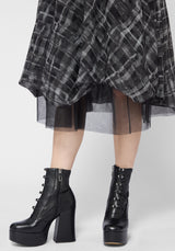 Rhoswen Double Layered Check Hitched Skirt