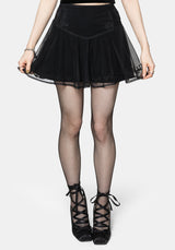 Trixie Velvet Fishnet Embroidered Mini Skirt EU 34